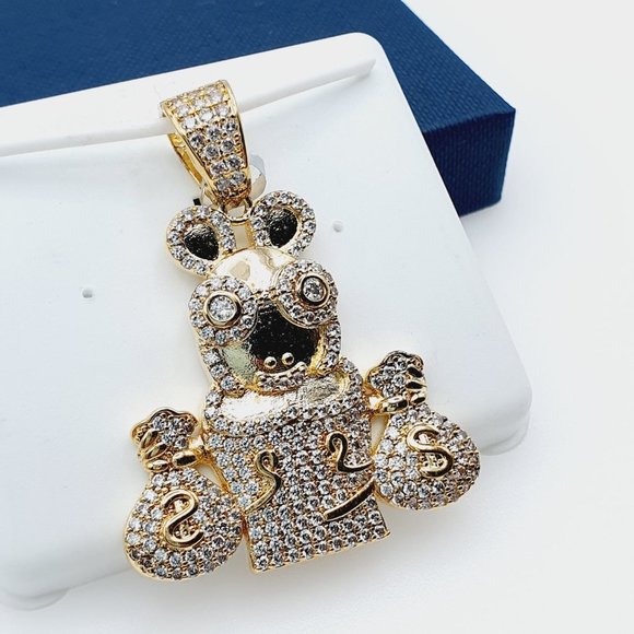 "14K Gold Plated Cubic Zircon Pendant, EVBRS360 - Picture 6 of 9